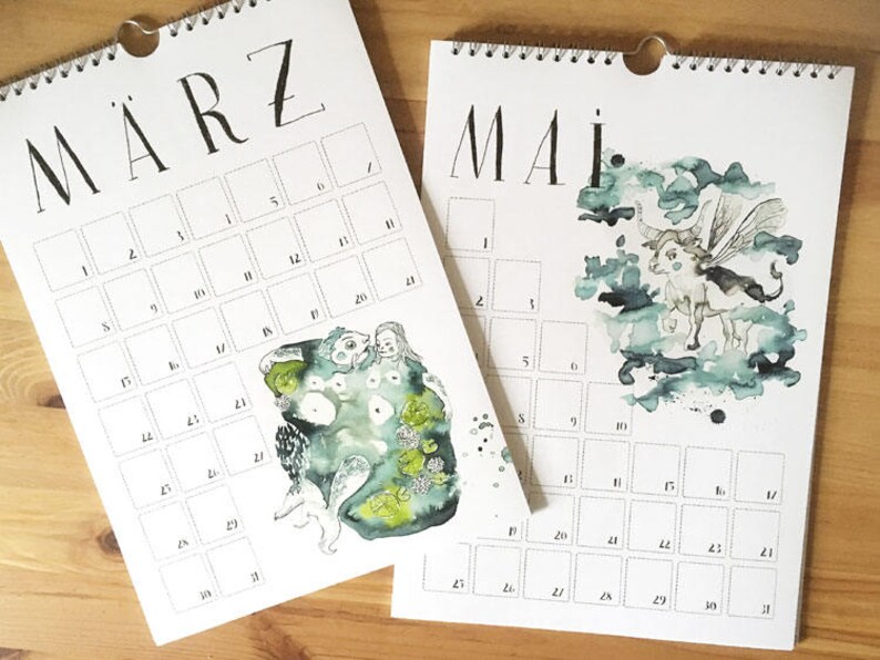 Kalender A4 immerwährend Dauerkalender ohne Jahr mit  Etsy