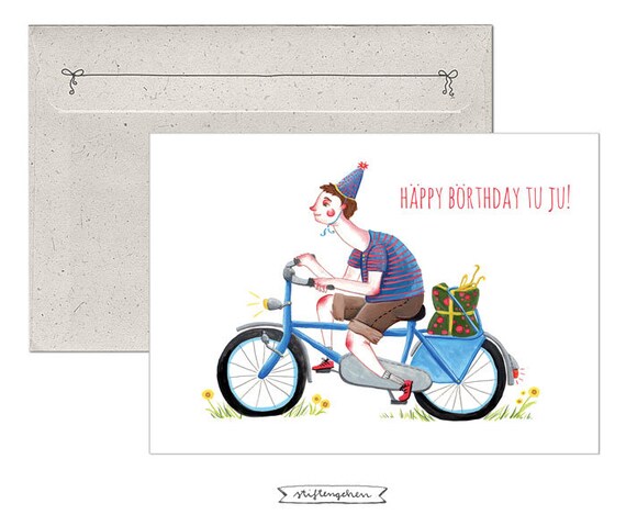 Witzige Geburtstagskarte Jungs &amp; Männer Fahrrad Etsy