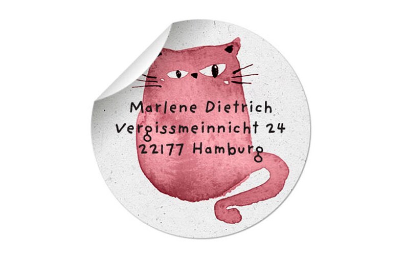 stickers label letterhead 24 address sticker stickers individualized cats address labels kitten miau pink cat pink