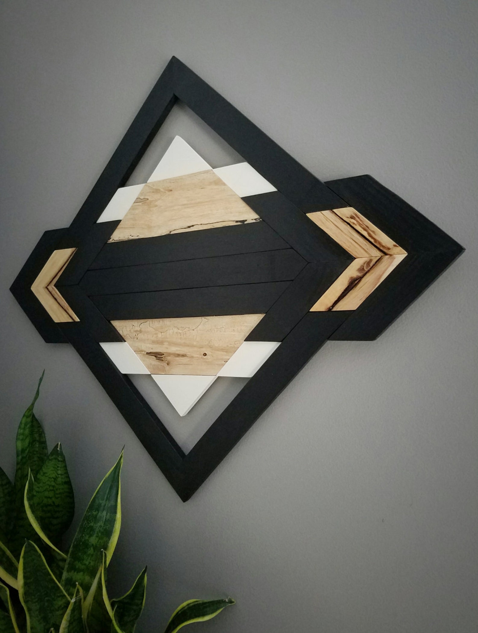 One of A Kind Wood Wall Art Reclaimed Wood Geometric Etsy