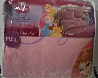 Vintage Bedroom Full Sheet Set DIsney Princess (#EB6TR-9991)