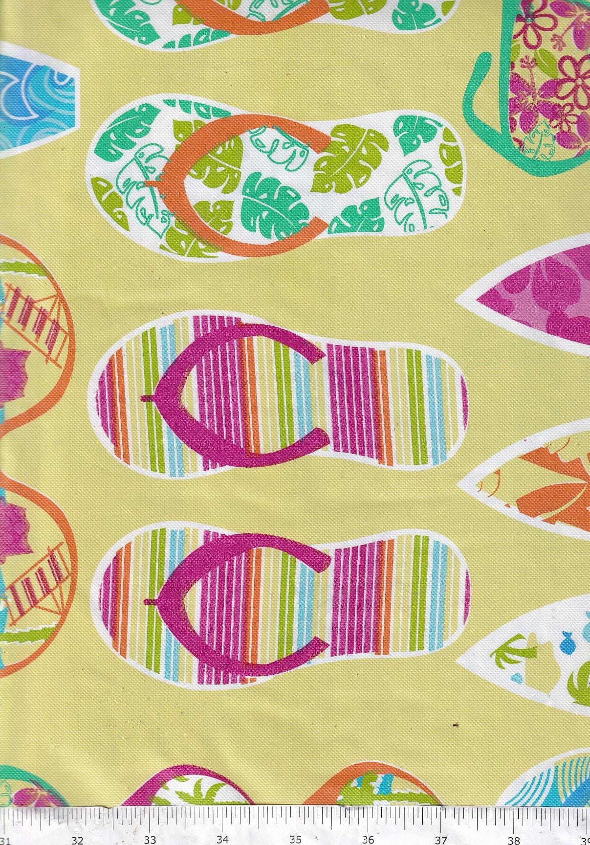 Flip Flop Sunglasses Vinyl Tablecloth With Flannel Back - Etsy