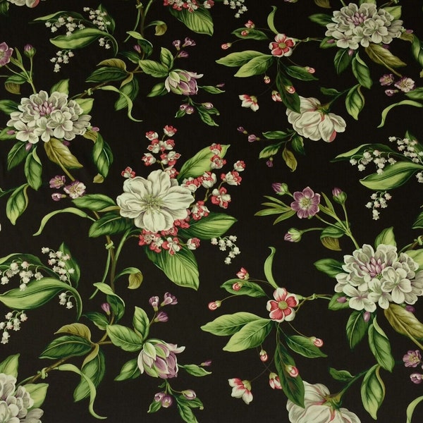 Collinson color Graphite Williamsburg Printed Decorative Fabric