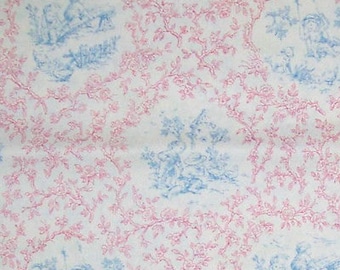 Nursey Children Andy's Gang color Blue/Pink Toile Fabric Printed Home Decor