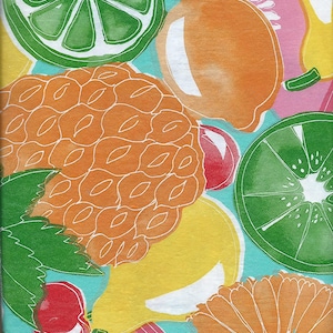 Fruit Medley Vinyl Tablecloth with Flannel Back