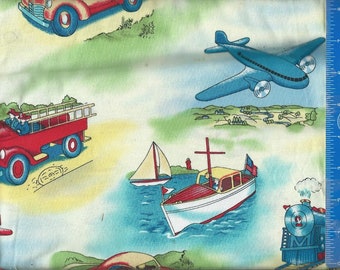 Transition Plane Train Auto Boat Fabric Cotton Home Decor