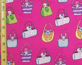 Pocket Pups Puppies Fabric, Home Decor Quilt or Craft