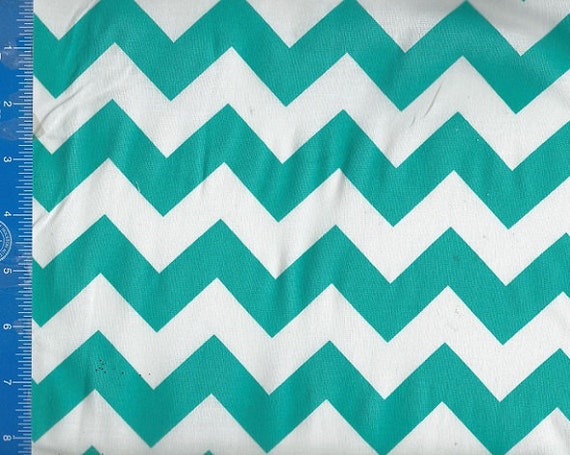 Chevron Zigzag Blue Aqua/white Fabric Quilting Crafting Home Decor