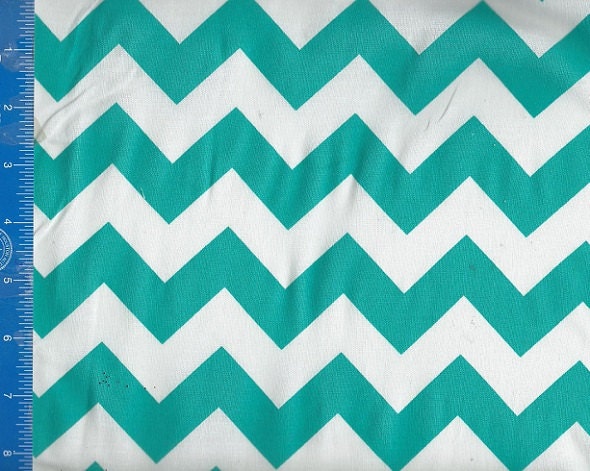 Chevron Zigzag Blue Aqua/white Fabric Quilting Crafting Home Decor