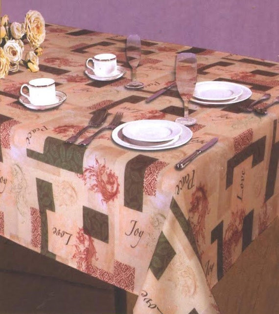 Hope Joy Love Peace Fabric Tablecloth Etsy