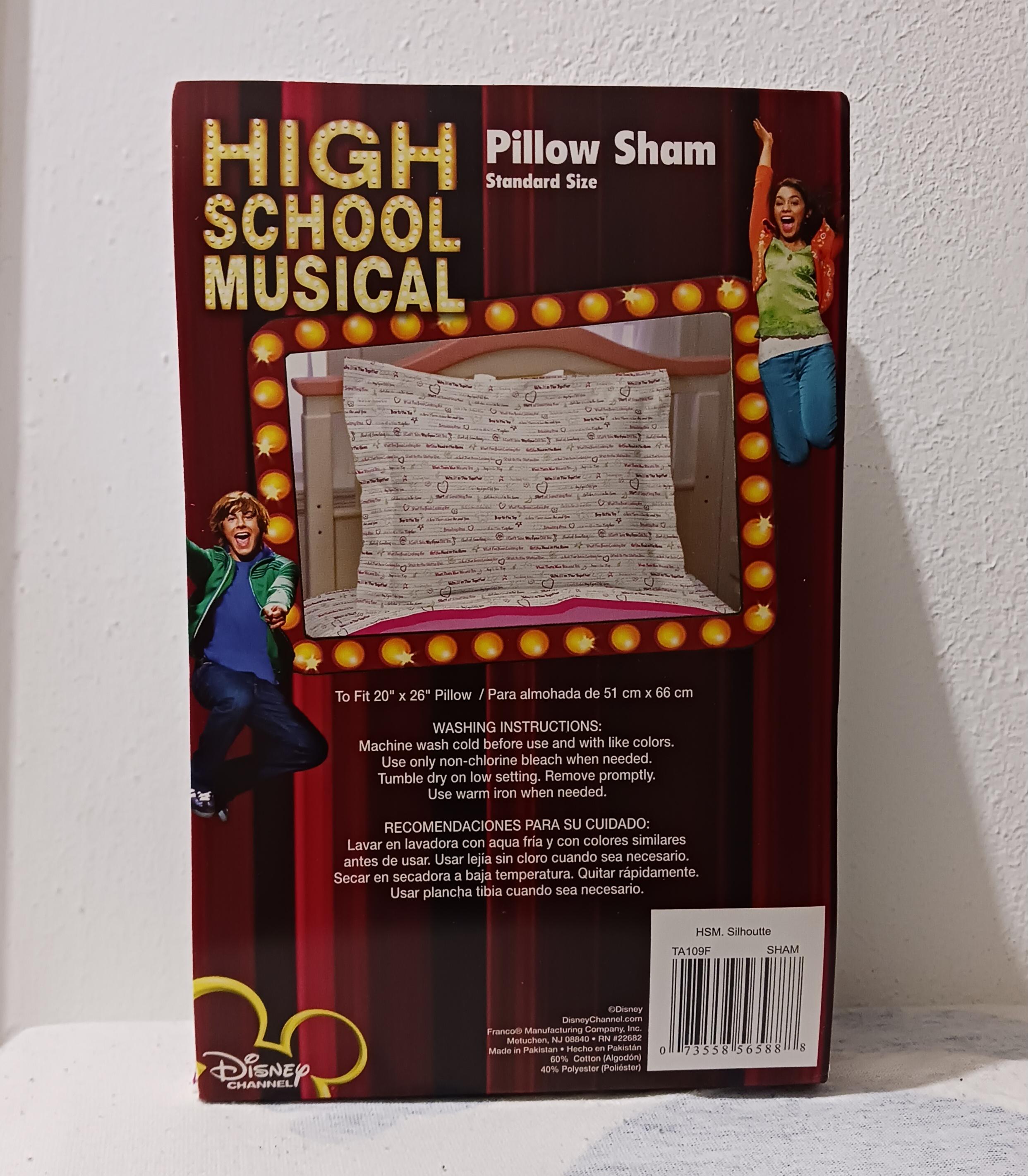 Vintage (#EBT~5888) HSM High School Musical Silhouette Bedroom Standard Pillow Sham