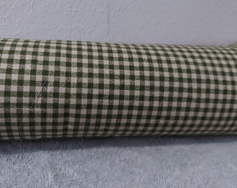 Sage/White Check Door Breeze Blocker Door Draft Stopper Door Snake Dodger with Cedar Filled