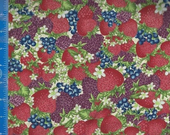 Strawberries & Berries Fabric Quilting Crafting Home Decor