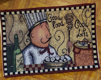 Chef Good Food Good Life Tapestry Fabric Placemats