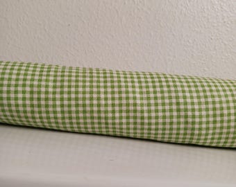 Bright Green/While Small Check Door Breeze Blocker Door Draft Stopper Door Snake Dodger with Cedar Filled (#EBRTR)