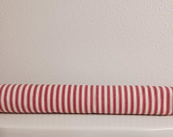 Ticking Stripe Red Tomato/Off white Door Breeze Blocker Door Draft Stopper Door Snake Dodger with Cedar Filled