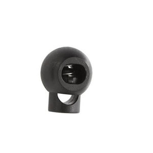 May include: Black plastic toggle with a spring inside and a round shape.