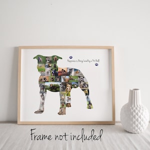 Pit Bull Foto Collage, Hund Mama Geschenk, Personalisiert & Nach Maß mit Ihren Digitalen Bildern!