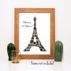 Eiffel Tower Photo Collage - France Vacation Souvenir Gift - Custom Made with your Digital Pictures!