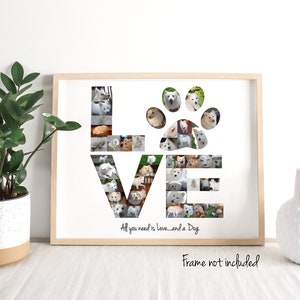 Personalized "Love" Photo Collage - Dog Birthday Gift for Owners - Custom Made with Your Digital Pictures!