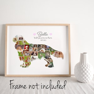 Cavalier King Charles Spaniel Photo Collage, Dog Mom Gift, Pet Memorial Gift, Personalized & Custom Made with your Digital Pictures!