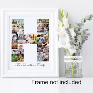 Collage de fotos de la letra H - Collage de imágenes de monograma personalizado - Regalo de boda de cumpleaños