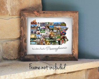 Pennsylvania Map Photo Collage, Personalized State Wall Art Gift - Custom Made with Your Digital Pictures!