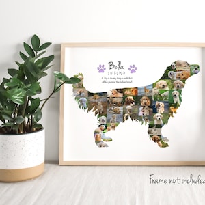 Golden Retriever Photo Collage, Dog Lover Gift, Pet Memorial Gift, Personalized and Custom Made with your Pictures!