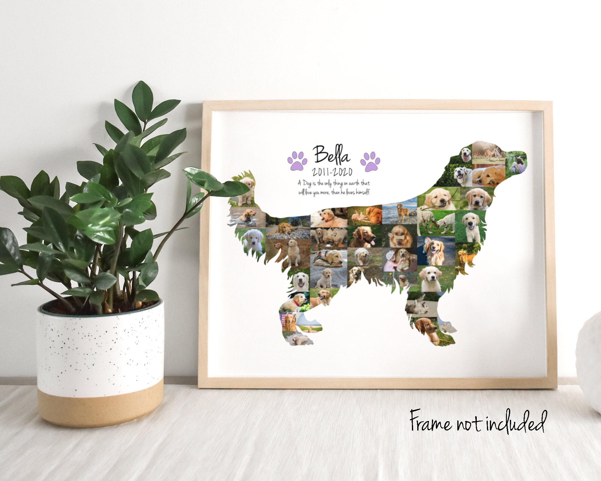 Golden Retriever Photo Collage, Dog Lover Gift, Pet Memorial Gift, Personalized and Custom Made with your Pictures!