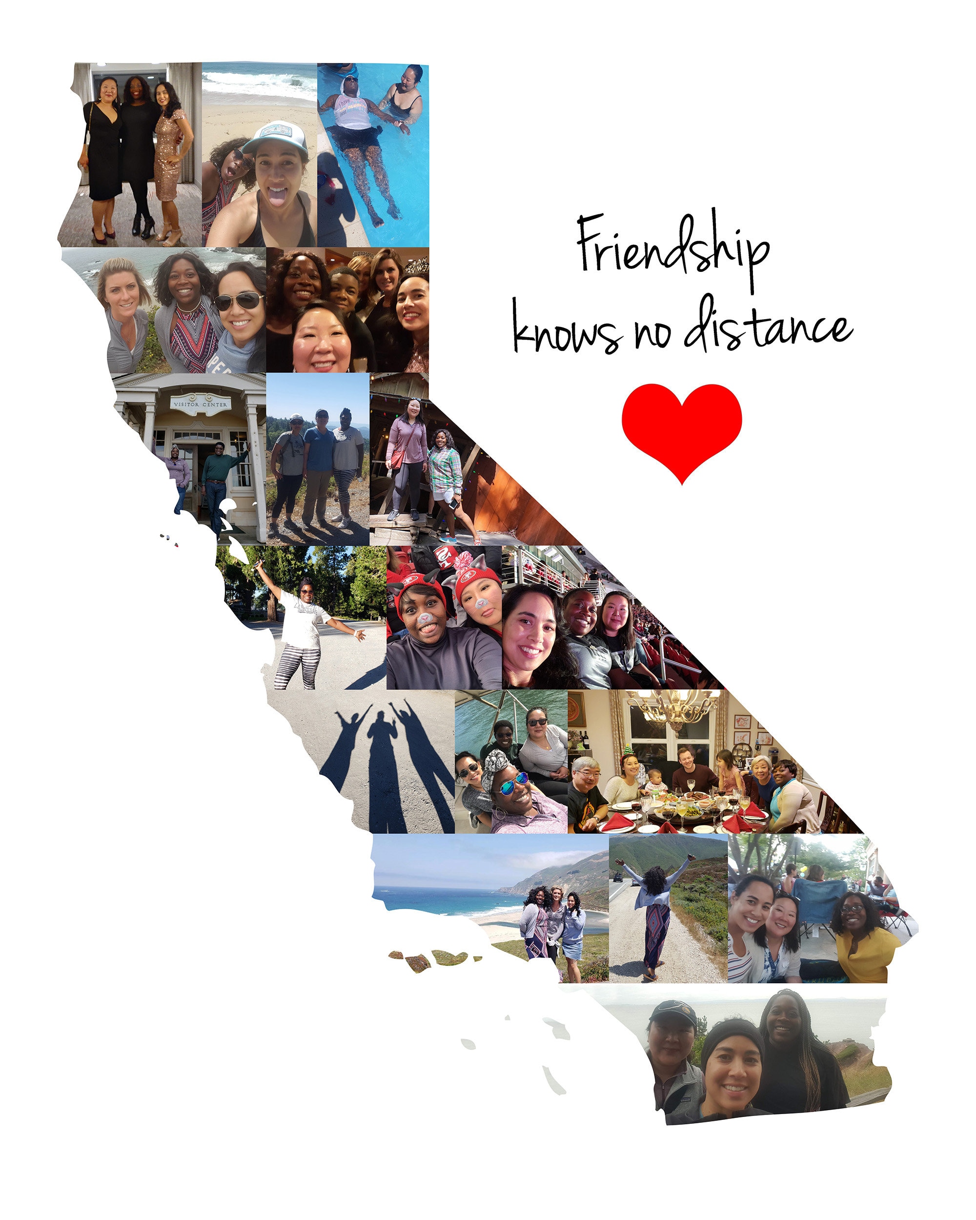 Custom California State Map Wall Art Print, Personalized California