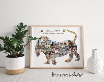Basset Hound Photo Collage, Dog Mom Pet Memorial Gift, Personalized & Custom Made with your Digital Pictures!