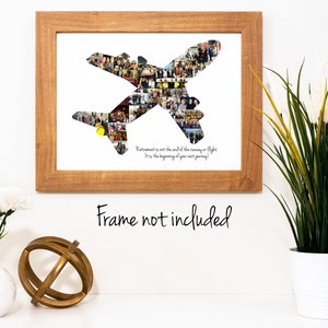 Airplane Photo Collage - Pilot, Flight Attendant Retirement Gift - Plane Gift - Custom Made with Your Digital Pictures!