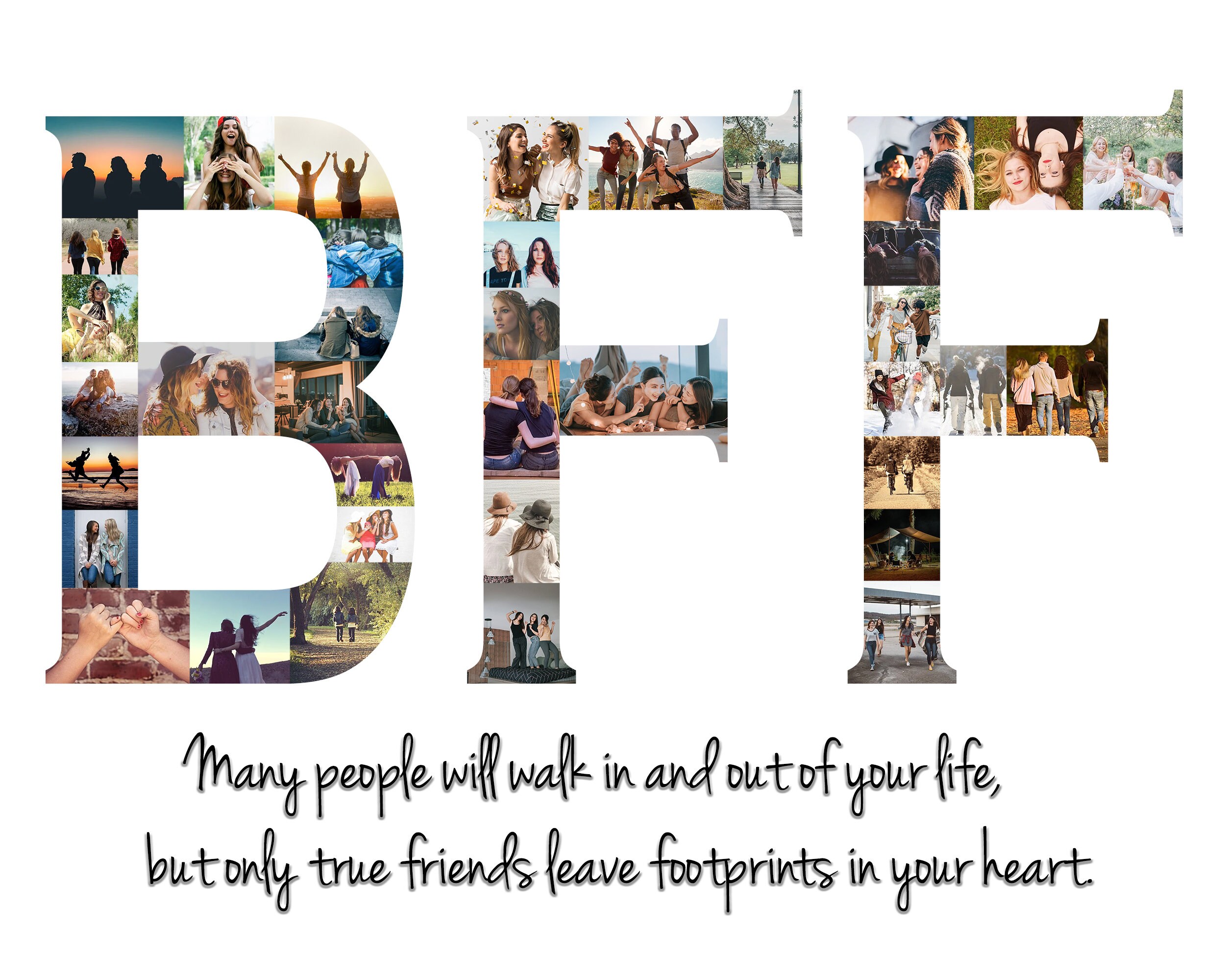 Personalized Best Friends Gift BFF Photo Collage Friends Birthday