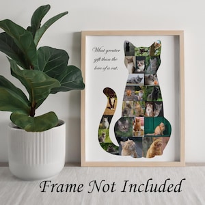 Cat Lover Photo Collage Gift, Personalized Pet Art Print - Custom Made with Your Digital Pictures!