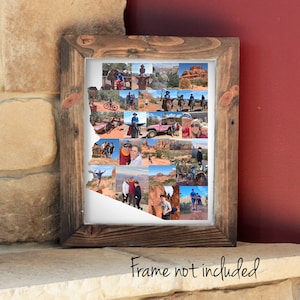 Collage de fotografías personalizado con el mapa del estado de Arizona, regalo de recuerdo de viaje de vacaciones: ¡hecho a medida con sus imágenes digitales!