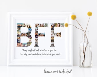 Personalisierte Beste Freunde ""BFF"" Fotocollage - Besties Geburtstagsgeschenk - Nach Maß mit Ihren Digitalen Bildern!"