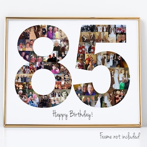 Regalo de cumpleaños número 85 personalizado o decoración de fiesta: ¡collage de fotos personalizado con tus imágenes digitales!