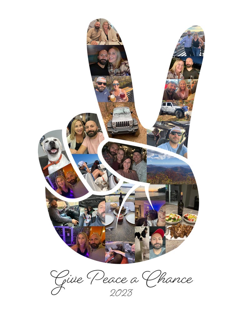 Peace Sign Hand Gesture Photo Collage, Peace Symbol - Custom Made With ...