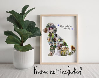 Golden Doodle Poodle Photo Collage, Dog Mom Gift, Personalized & Custom Made with your Digital Pictures!
