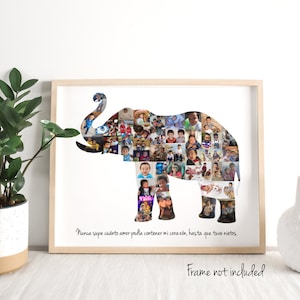 Elephant Photo Collage Gift - Elephant Nursery Wall Art Decor - Personalized with Your Digital Photographs!