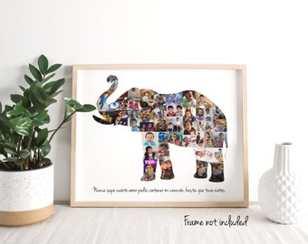 Regalo de collage de fotos de elefantes: decoración de pared para guardería de elefantes: ¡personalizado con sus fotografías digitales!