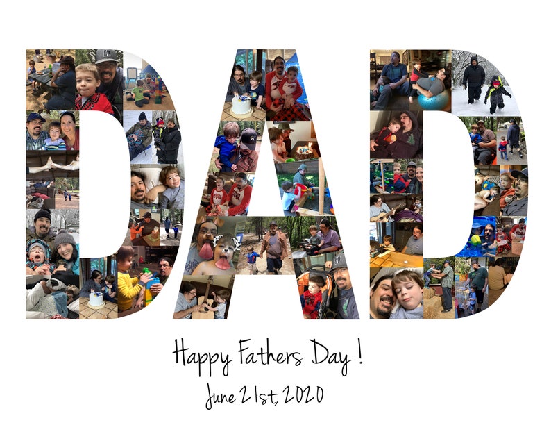 Personalized Father's Day Gift Dad Photo Collage Custom Etsy