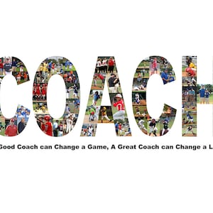 Personalized Coach Appreciation Gift, Coach Thank You Gift Photo Collage - 12&quot; x 24&quot;