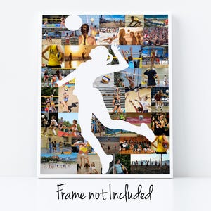 Personalized Volleyball Player Photo Collage, Sports Coach Gift,  Custom Made with your Digital Pictures!