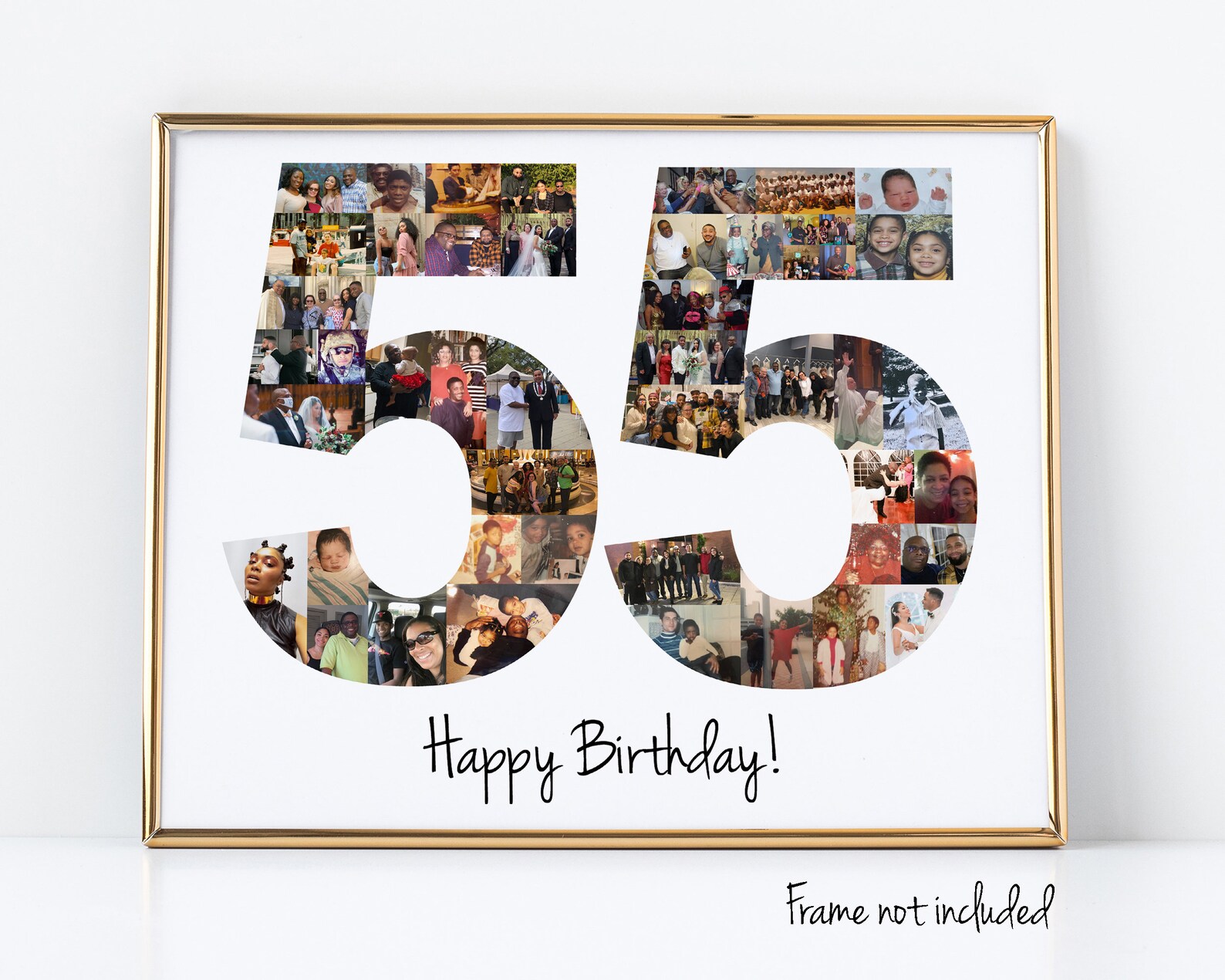 Number Photo Collage Any 2 Digit Number Custom Birthday Gift / Party ...