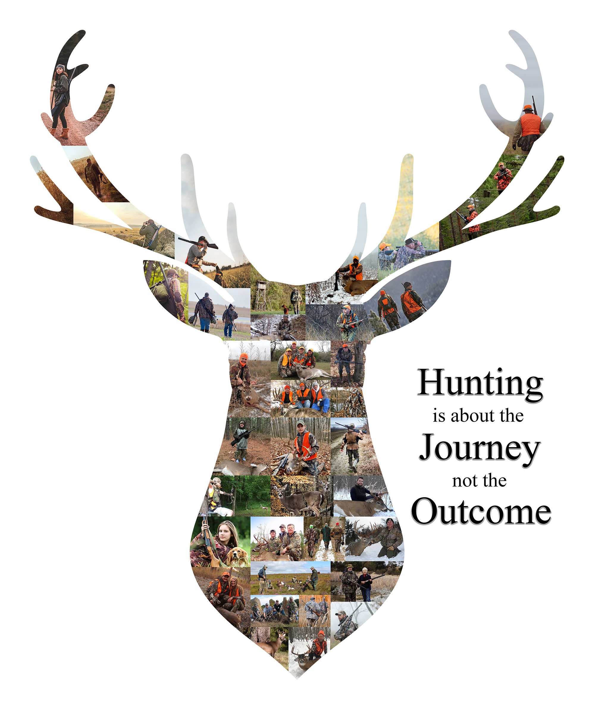 Deer Hunter Gift - Personalized Deer Hunting Photo Collage - Gift for