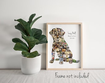Labrador Retriever Photo Collage, Lab Dog Mom Gift, Pet Memorial Gift, Personalized & Custom Made with your Digital Pictures!