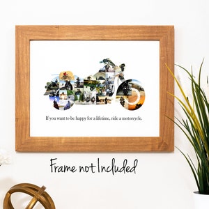 Motorcycle Photo Collage - Gift for Him - Custom Made with Your Digital Pictures!