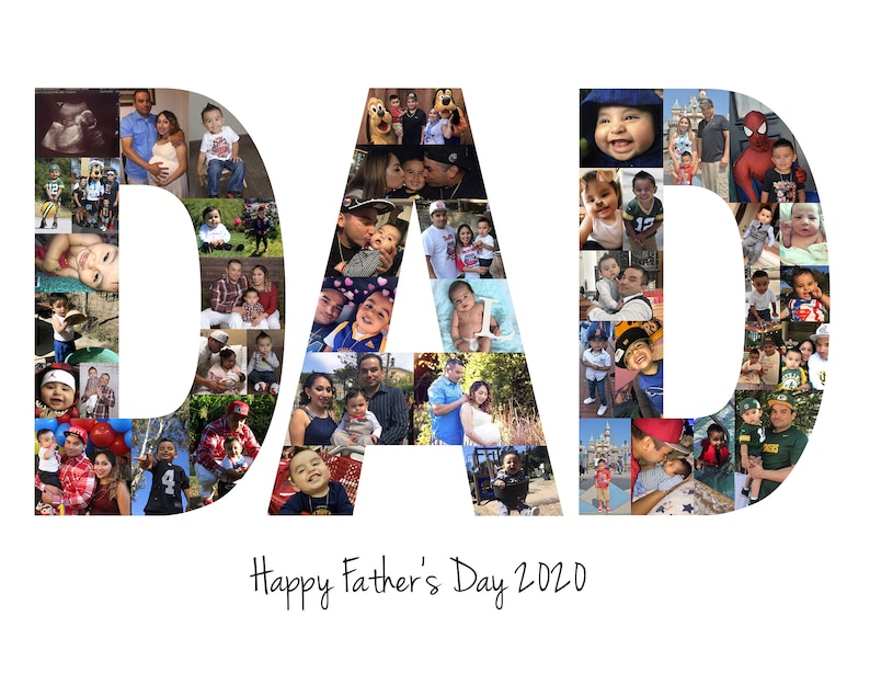 Personalized Father's Day Gift Dad Photo Collage Custom Etsy