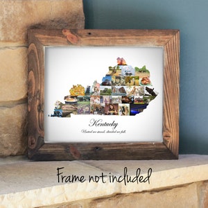 Kentucky Map Photo Collage, US State Vacation Souvenir Wall Art Decor, Housewarming Gift - Custom Made with your Digital Pictures!